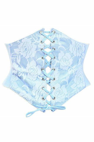 Lavish Lt Blue Lace Corset Belt Cincher - Daisy Corsets