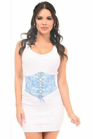 Lavish Lt Blue Lace Corset Belt Cincher - Daisy Corsets