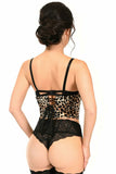 Lavish Leopard Velvet Underwire Open Cup Cincher Corset - Daisy Corsets