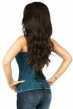 Lavish Dark Teal Lace Overbust Corset w/Zipper - Daisy Corsets