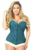 Lavish Dark Teal Lace Overbust Corset w/Zipper - Daisy Corsets