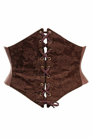 Lavish Dark Brown Lace Corset Belt Cincher - Daisy Corsets