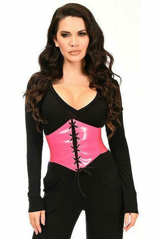 Lavish Hot Pink Patent Corset Belt Cincher - Daisy Corsets