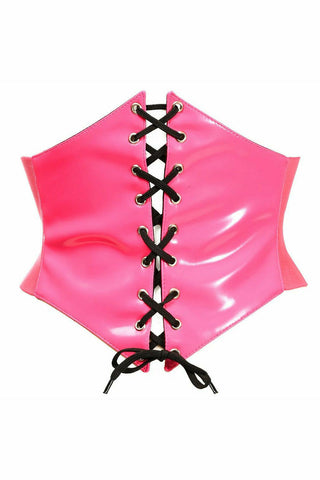 Lavish Hot Pink Patent Corset Belt Cincher - Daisy Corsets