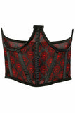 Lavish Black & Red Skull Mesh Open Cup Waist Cincher - Daisy Corsets