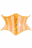 Lavish Clear Orange Curvy Cut Mini Cincher Corset - Daisy Corsets