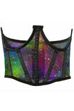 Lavish Galaxy Print Mesh Open Cup Waist Cincher - Daisy Corsets