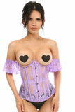 Lavish Sheer Lavender Lace Underbust Underwire Corset w/Ruffle Sleeve - Daisy Corsets