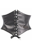 Lavish Black & White Polka Dot Lace-Up Corset Belt Cincher