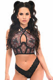 Lavish Pink & White Skull Mesh Underwire Cincher w/Built In Halter Top