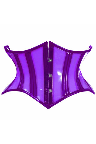 Lavish Clear Purple Curvy Cut Mini Cincher Corset