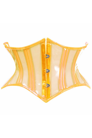 Lavish Clear Yellow Curvy Cut Mini Cincher Corset