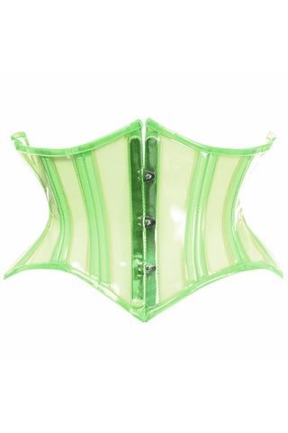 Lavish Clear Green Curvy Cut Mini Cincher Corset