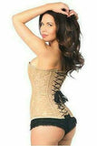 Lavish Dark Beige Lace Overbust Corset w/Zipper - Daisy Corsets