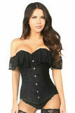 Lavish Black Lace Off-The-Shoulder Corset - Daisy Corsets