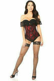 Lavish Red Lace Off-The-Shoulder Corset - Daisy Corsets