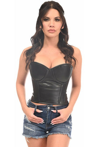 Lavish Faux Leather Underwire Bustier