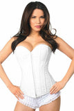 Lavish White Lace Overbust Corset w/Zipper - Daisy Corsets