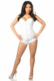 Lavish White Lace Overbust Corset w/Zipper - Daisy Corsets