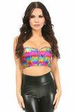 Lavish Rainbow Glitter Short Bustier Top - Daisy Corsets