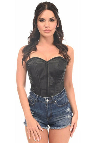 Lavish Black Sweetheart Front Zipper Corset