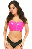 Lavish Hot Pink Patent Short Bustier Top - Daisy Corsets