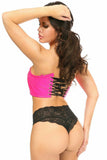 Lavish Hot Pink Patent Short Bustier Top - Daisy Corsets