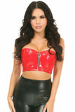 Lavish Red Patent Short Bustier Top - Daisy Corsets