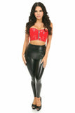 Lavish Red Patent Short Bustier Top - Daisy Corsets