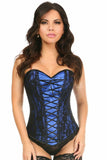 Lavish Blue Lace-Up Over Bust Corset w/Black Lace - Daisy Corsets