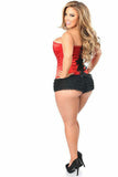 Lavish Red Sweetheart Front Zipper Corset - Daisy Corsets