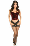 Lavish Dark Red Crushed Velvet Underwire Bustier - Daisy Corsets