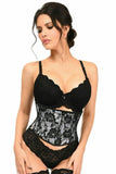 Lavish White w/Black Lace Overlay Mini Cincher - Daisy Corsets