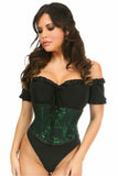 Lavish Green w/Black Lace Overlay Mini Cincher - Daisy Corsets