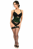 Lavish Green w/Black Lace Overlay Mini Cincher - Daisy Corsets