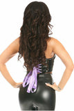 Lavish Black/Lavender Patent Lace-Up Short Bustier Top - Daisy Corsets