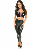 Lavish Black/Lavender Patent Lace-Up Short Bustier Top - Daisy Corsets