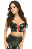 Lavish Black/Red Patent Lace-Up Short Bustier Top - Daisy Corsets