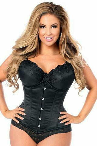 Lavish Black Satin Underbust Corset - Daisy Corsets