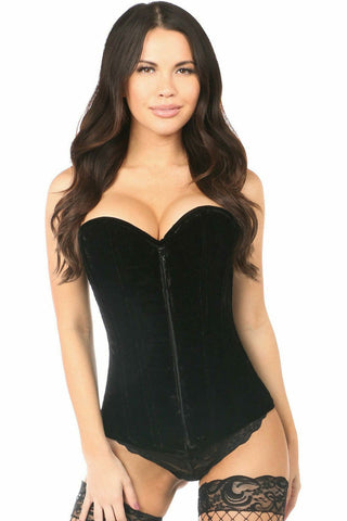 Lavish Black Velvet Overbust Corset - Daisy Corsets