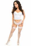 Lavish White Satin Underwire Bustier - Daisy Corsets