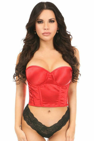 Lavish Red Satin Underwire Bustier - Daisy Corsets