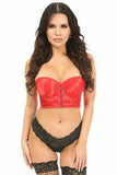 Lavish Red Satin Underwire Short Bustier - Daisy Corsets