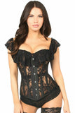 Top Drawer Black Sheer Lace Steel Boned Corset - Daisy Corsets