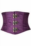 Top Drawer Plum Brocade Steel Boned Mini Cincher w/Clasps - Daisy Corsets