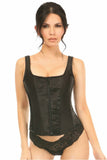 Top Drawer Black Satin Steel Boned Corset w/Straps - Daisy Corsets