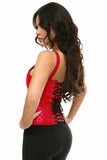 Top Drawer Red Satin Steel Boned Corset w/Straps