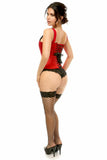 Top Drawer Red Satin Steel Boned Corset w/Straps