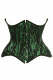 Top Drawer Green w/Black Lace Double Steel Boned Curvy Cut Waist Cincher Corset - Daisy Corsets