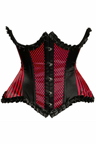 Cajón superior Rojo Burlesque Underwire Curvy Cut Cintura Cincher Corsé